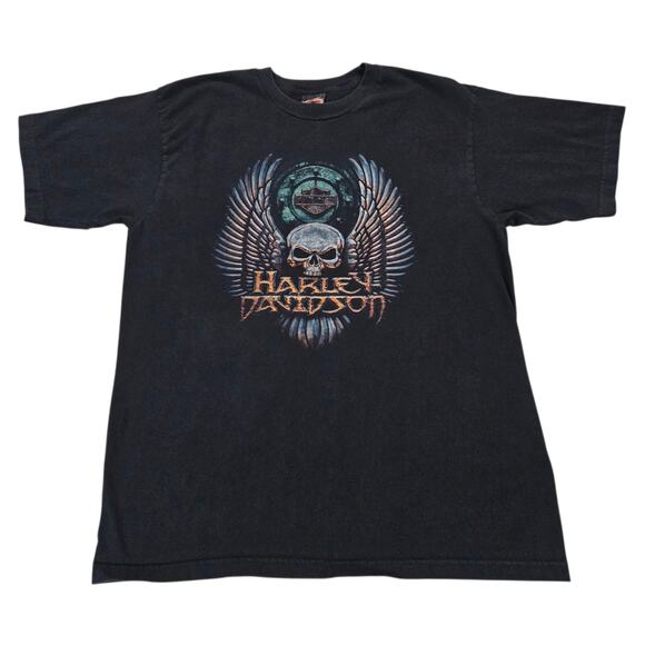 Harley Davidson Shirt Mens XL Skull Wings Pat Rogers Speedway Concorde NC Biker - Picture 3 of 12